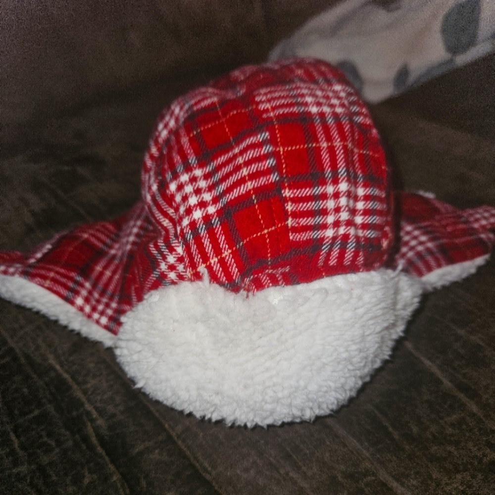 EUC Carter's Buffalo Plaid Baby Hat, 0-3m